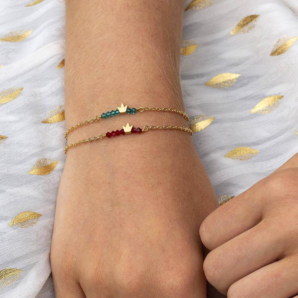 Joy by Corrine Smith Crown Armband Gold mit Geburtsstein