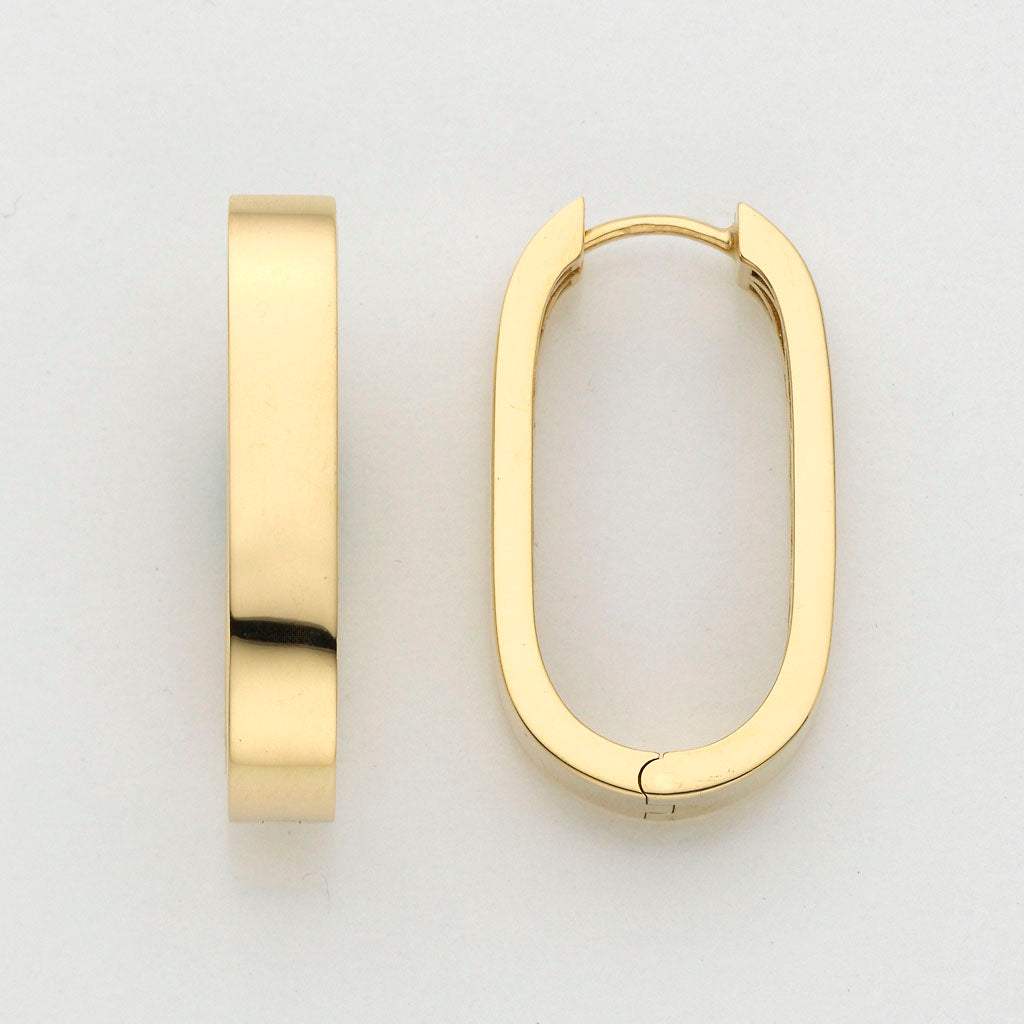 Eugen Rühle Ohrschmuck Creolen oval 26,5mm Gelbgold