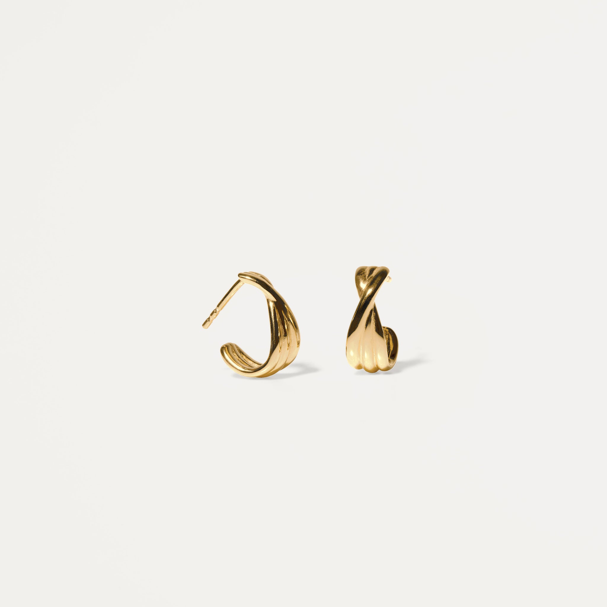 Stilnest Bonds Path Creolen Ohrringe 24k Gold Vermeil