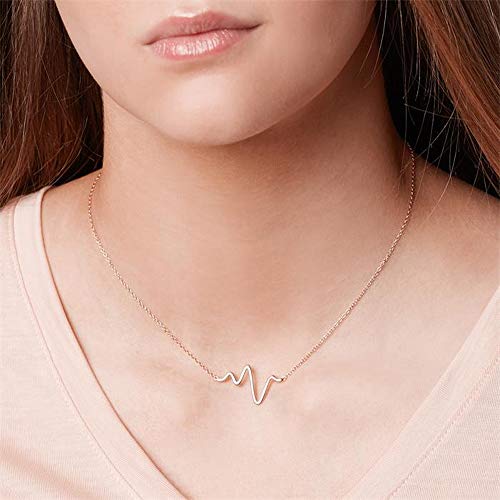 JEWLIX Heartbeat Kette 925 Silber Anhänger Rosé Damen