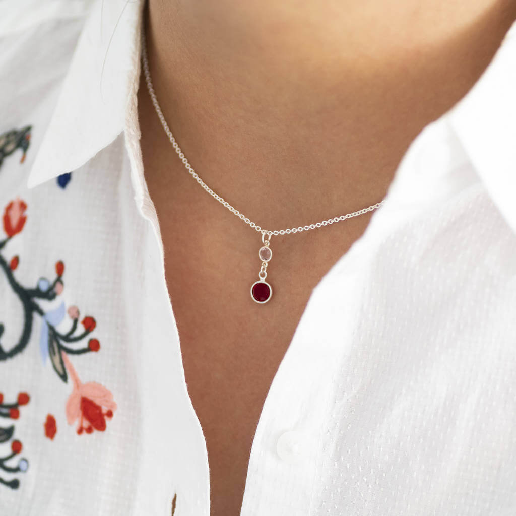 Joy Mother & Child Birthstone Halskette Gold Edelstein