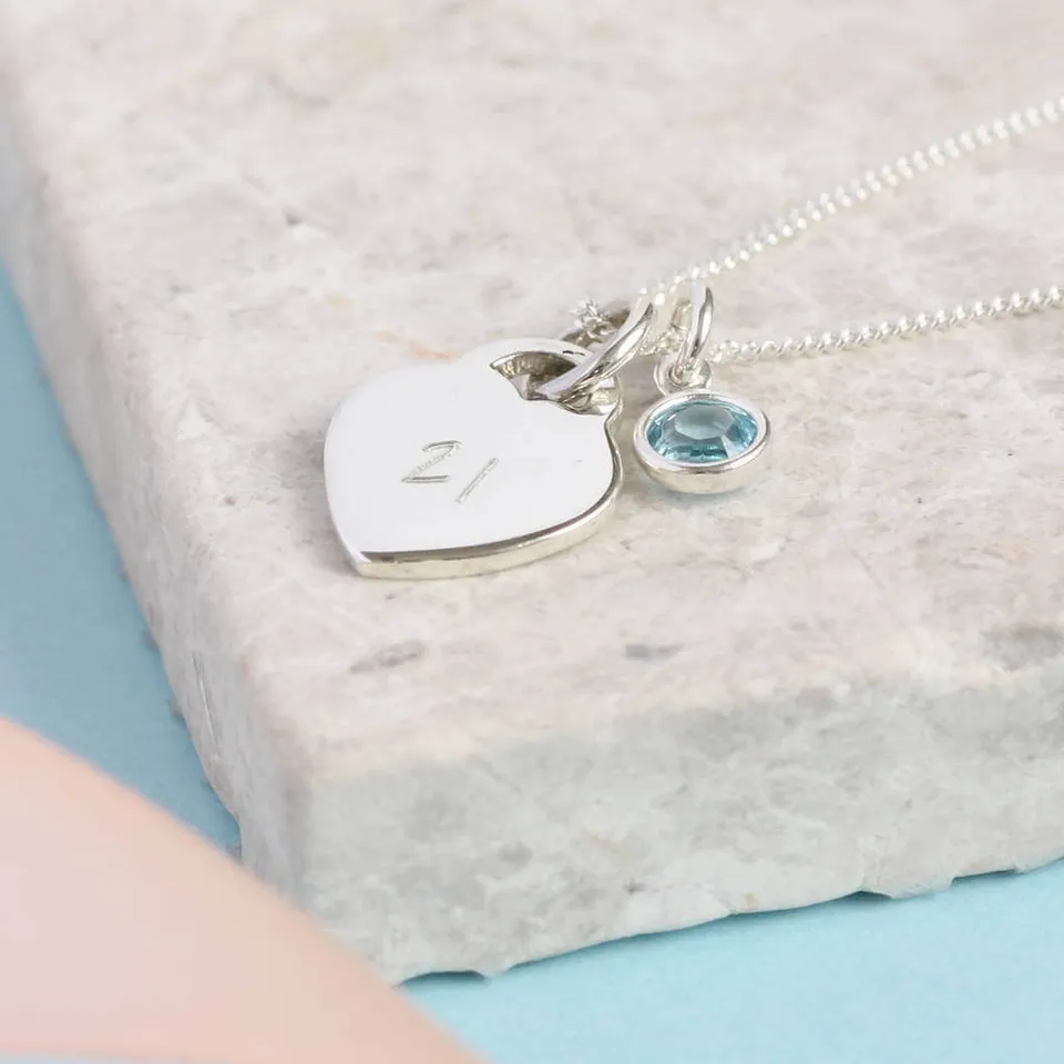 Joy by Corrine Smith 21st Birthday Herz Halskette Silber