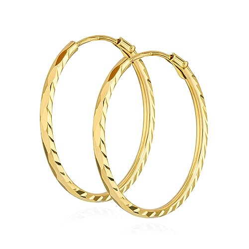 NKlaus Paar Creolen 333 Gelbgold Ohrringe 1,1 mm Gelbgold