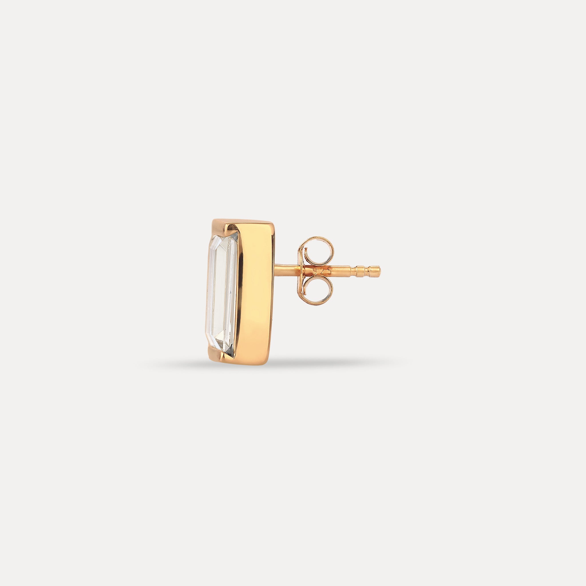Stilnest Balance Baguette Ohrstecker Beryll Gold Vermeil Single