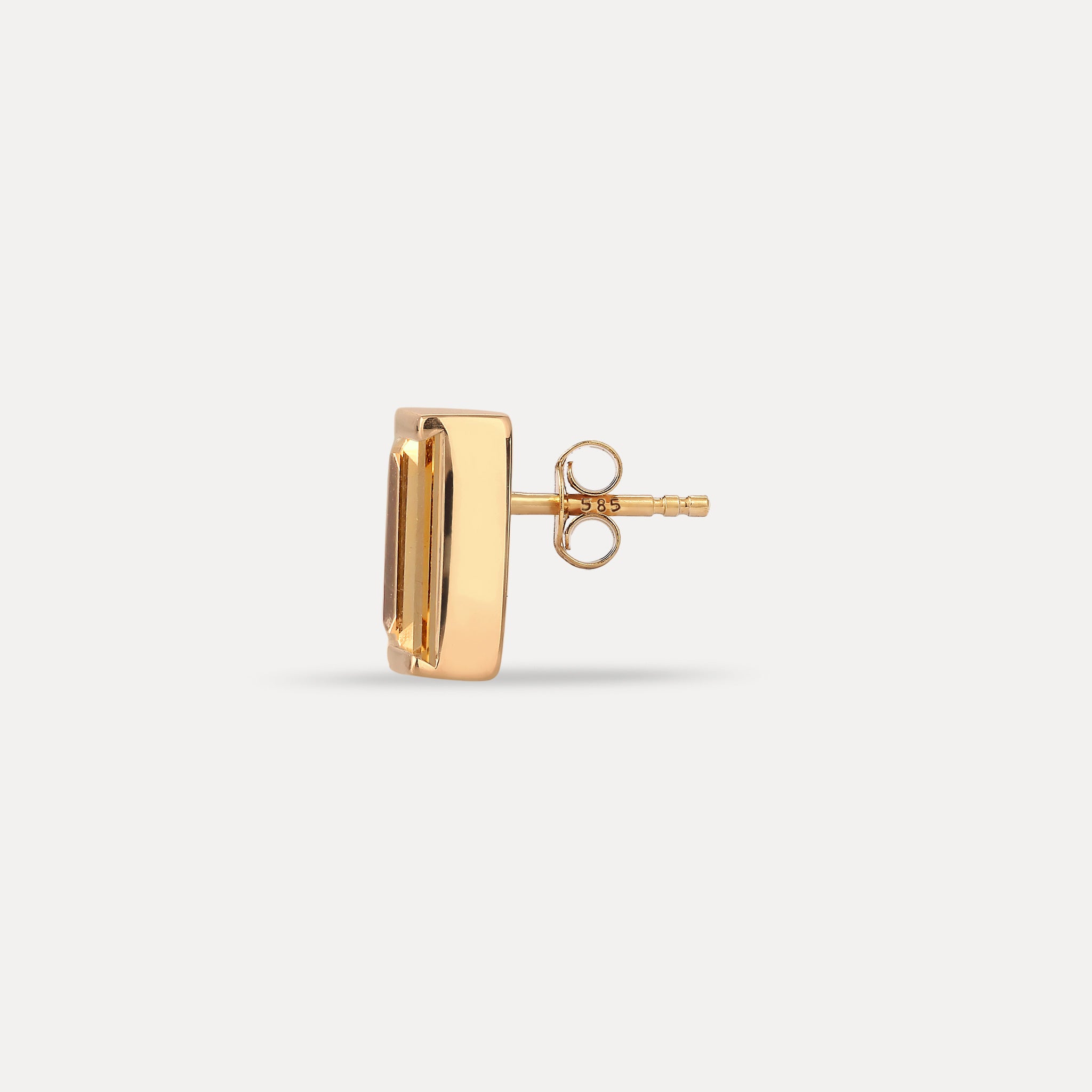 Stilnest Citrin Balance Baguette Ohrstecker Gold Single