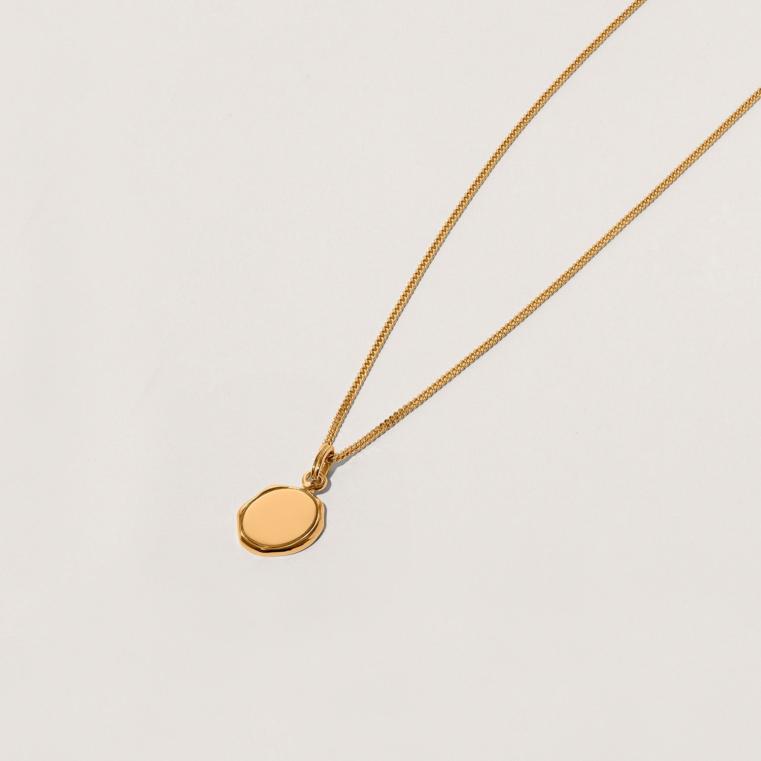 Stilnest Engravable Seal Kette Gold Vermeil 45cm gravierbar
