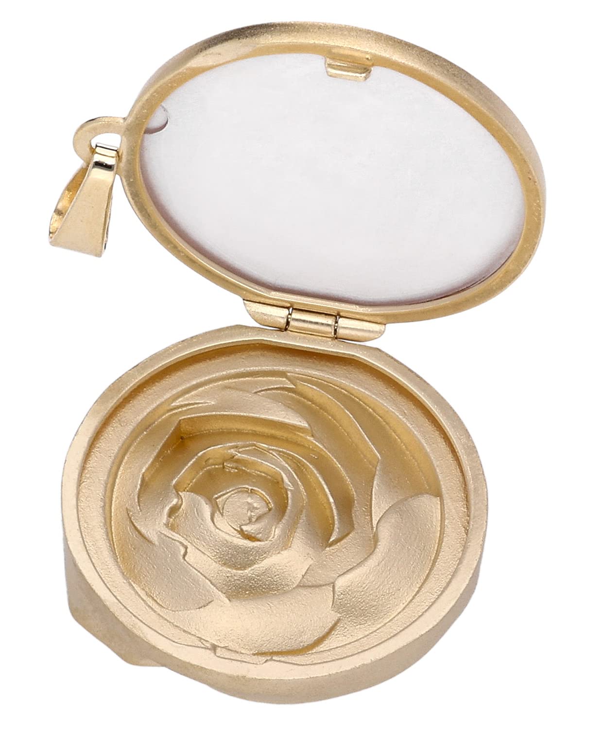 trendor 15068 Rosen-Medaillon Halskette Gold auf Silber 45 cm