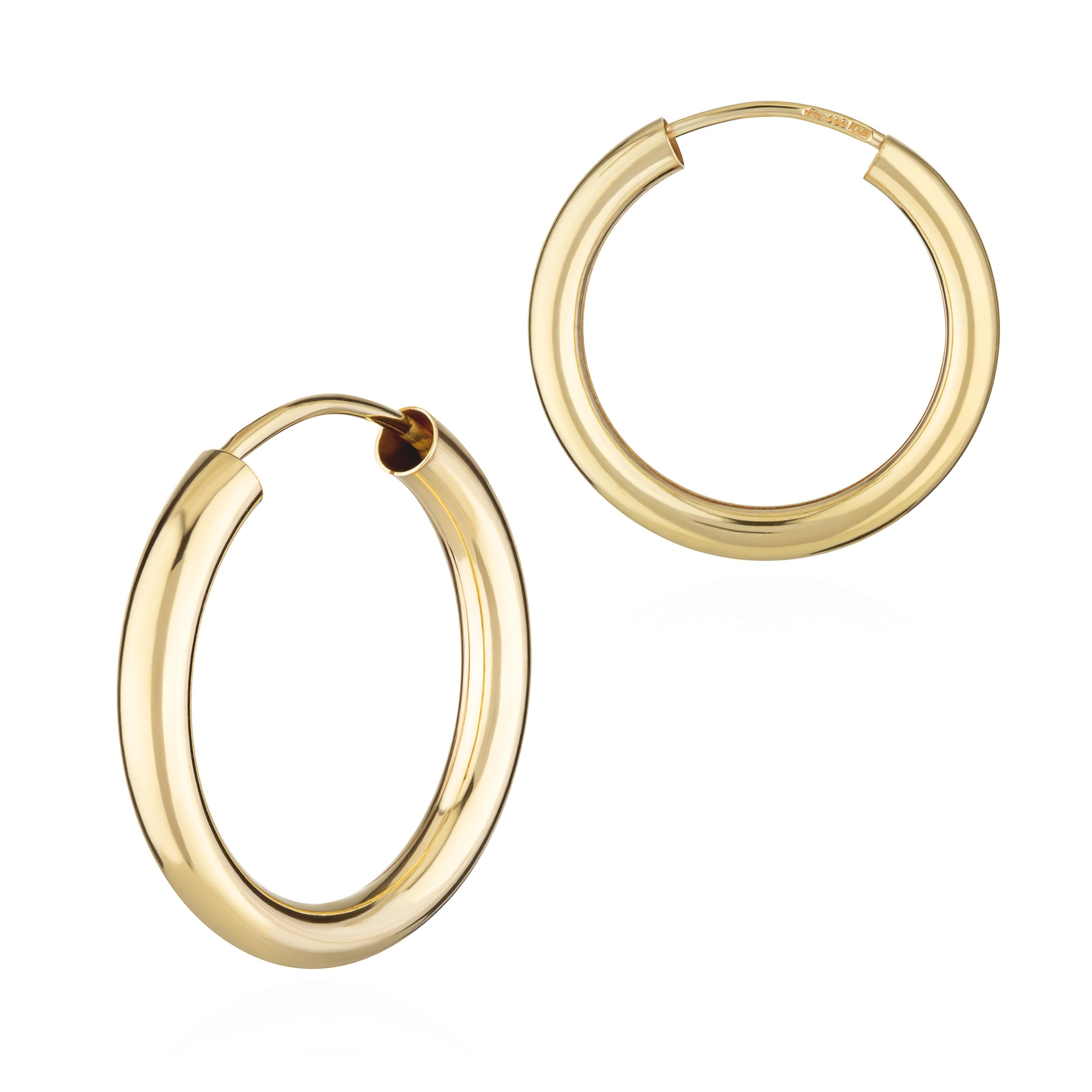 NKlaus Creolen Paar 333 Gelbgold rund 20 mm