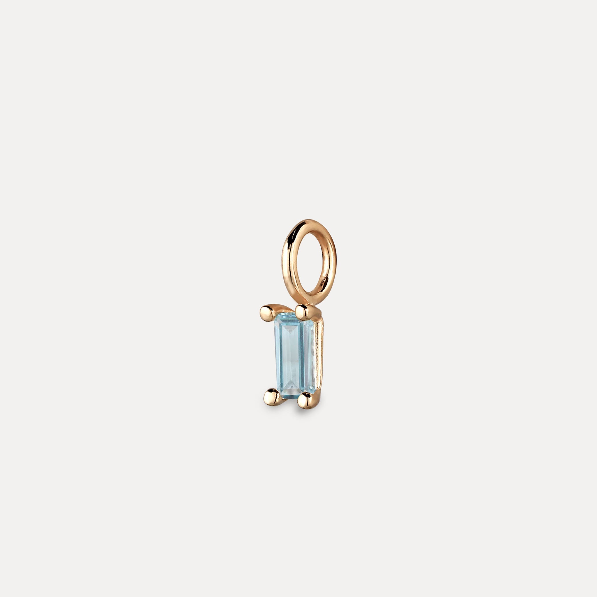 Stilnest Aquamarin Anhänger Baguette 585 Gold Blau