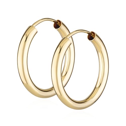 NKlaus Creolen Paar 333 Gelbgold rund 20 mm