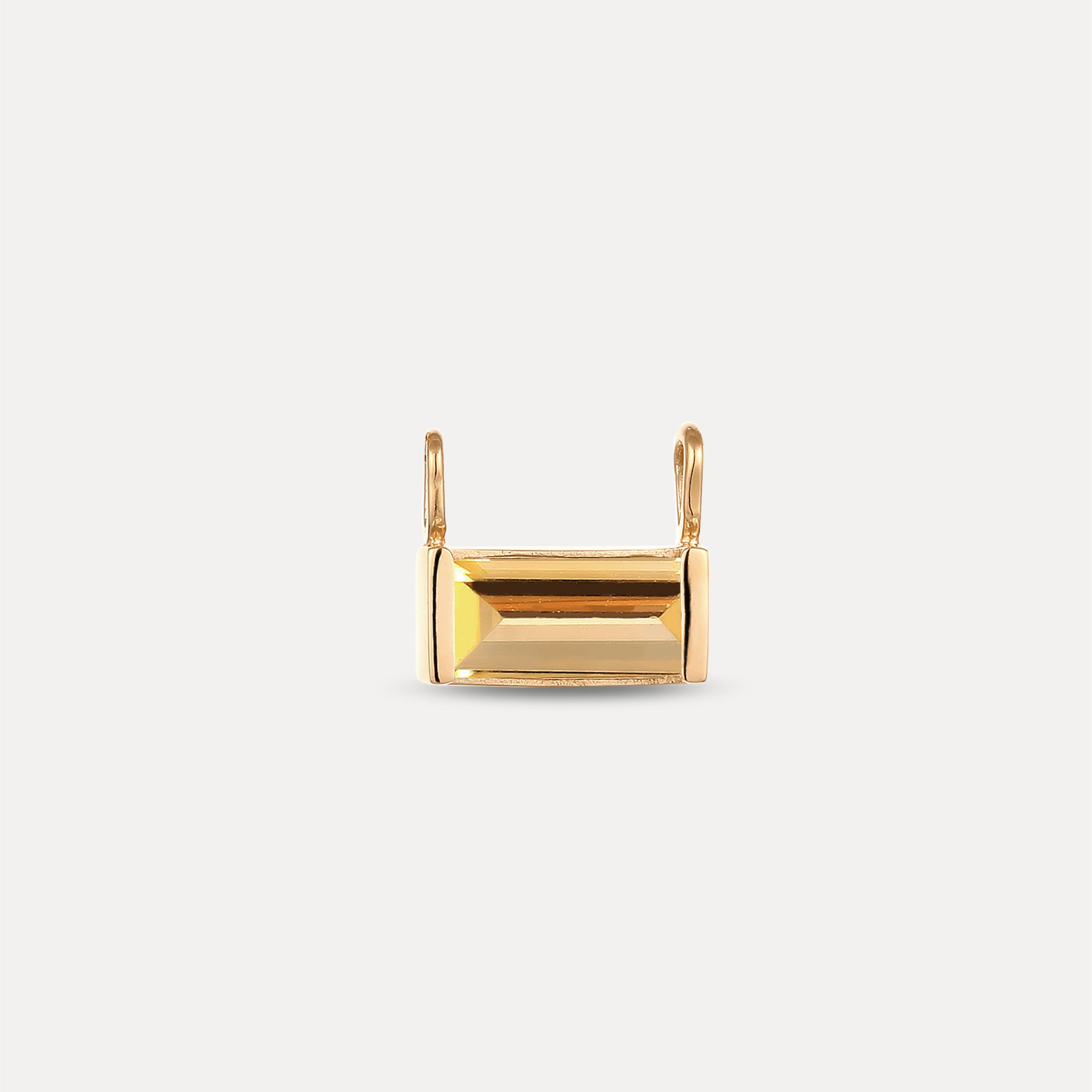 Stilnest Citrin Balance Baguette Anhänger 585 Gold