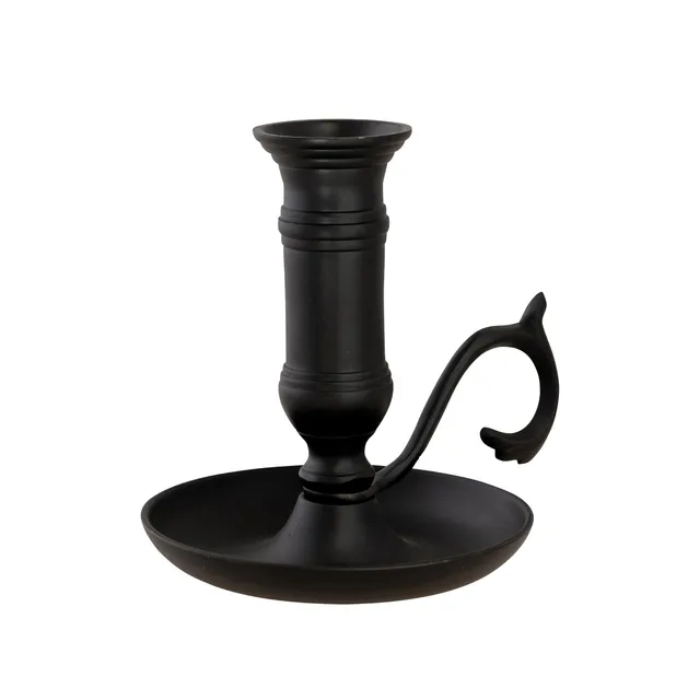 NKlaus Schiebeleuchter Schwarz Eisen Kerzenhalter 11cm