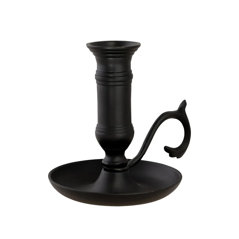 NKlaus Schiebeleuchter Schwarz Eisen Kerzenhalter 11cm