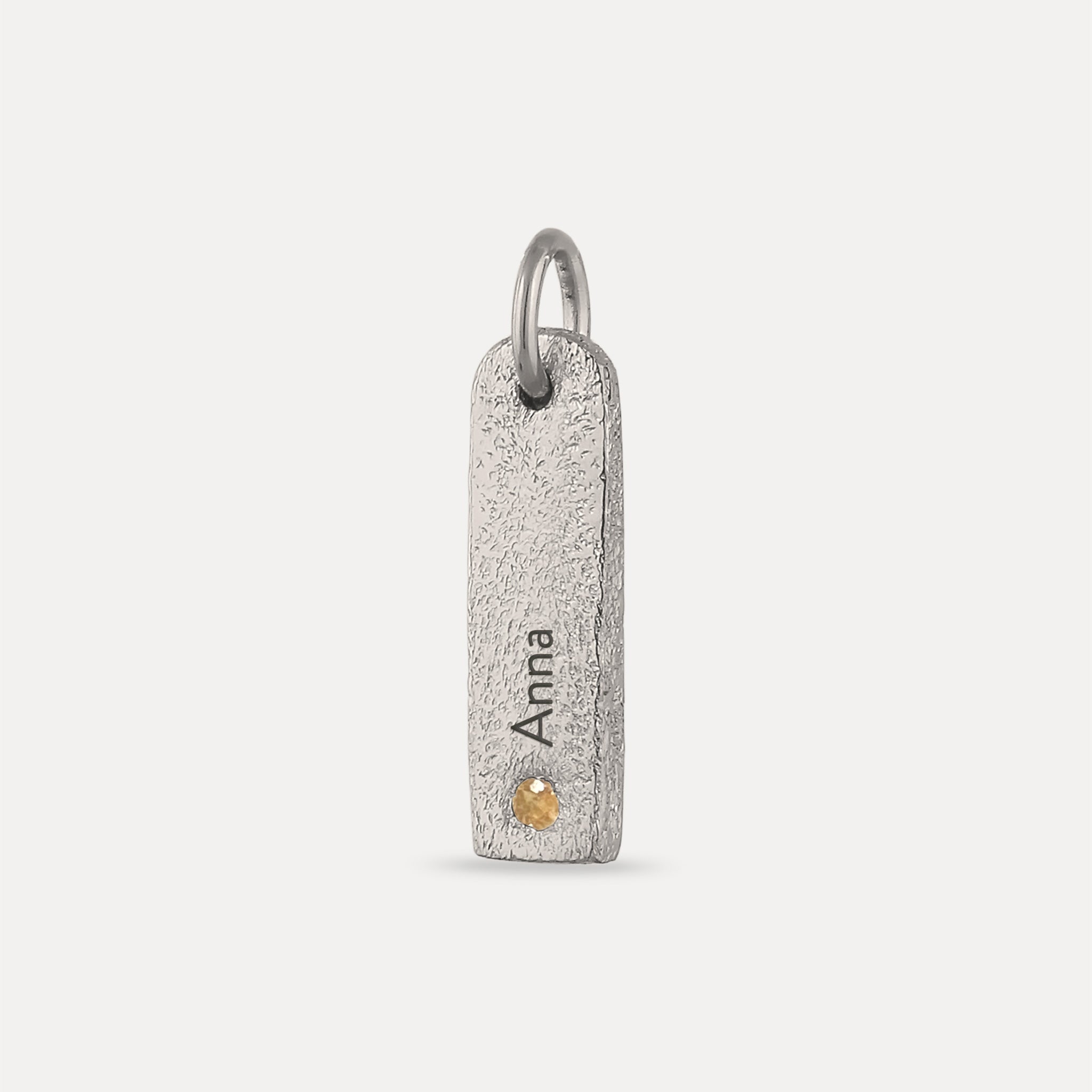 Stilnest Mandarin Granat Bar Anhänger Gold Vermeil gravierbar