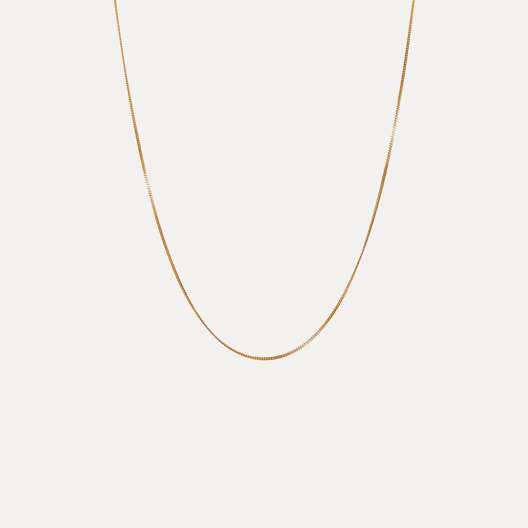 Stilnest Panzerkette Halskette 24k Gold Vermeil 45cm flach