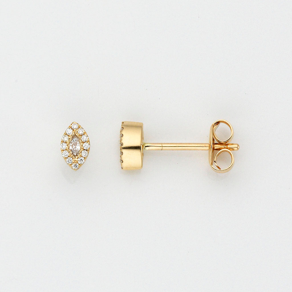 Eugen Rühle Ohrschmuck Navette Ohrringe 585 Gold Diamant