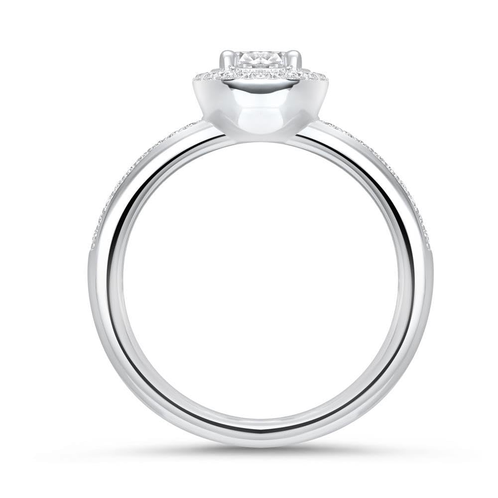 JEWLIX Haloring 925 Silber Zirkonia Ring 50mm