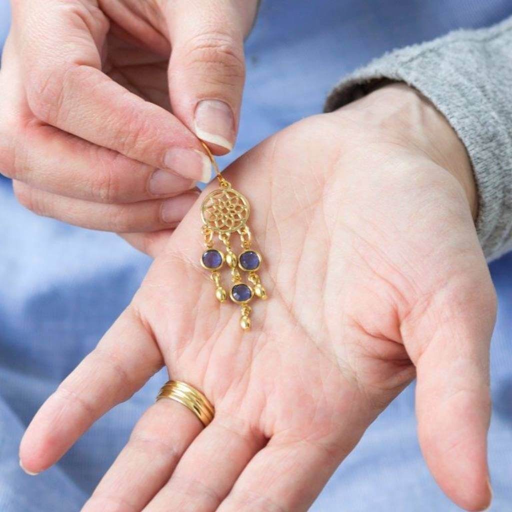 Joy by Corrine Smith Dreamcatcher Geburtsstein Ohrringe Gold