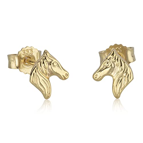 NKlaus JEWELLERY Pferdekopf Ohrstecker 333 Gelbgold 5,1 mm