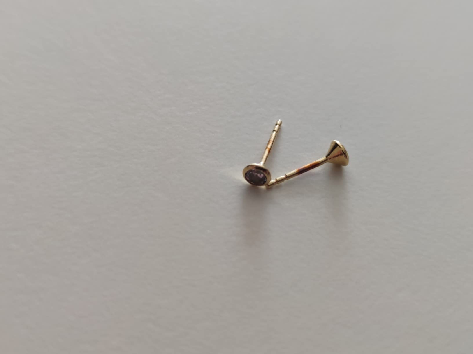 NKlaus Ohrstecker 585 Gelbgold Zirkonia 4,0mm