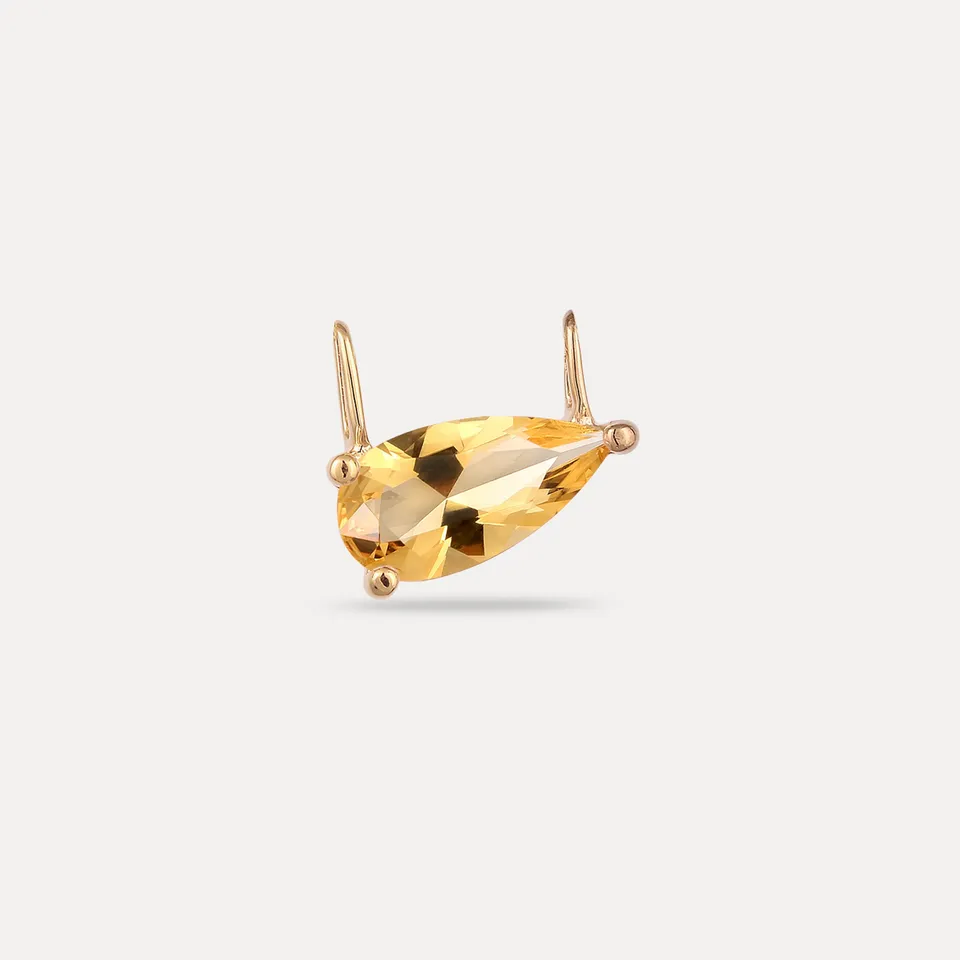 Stilnest Balance Drop Anhänger 585 Gold Citrin Tropfen Gelb
