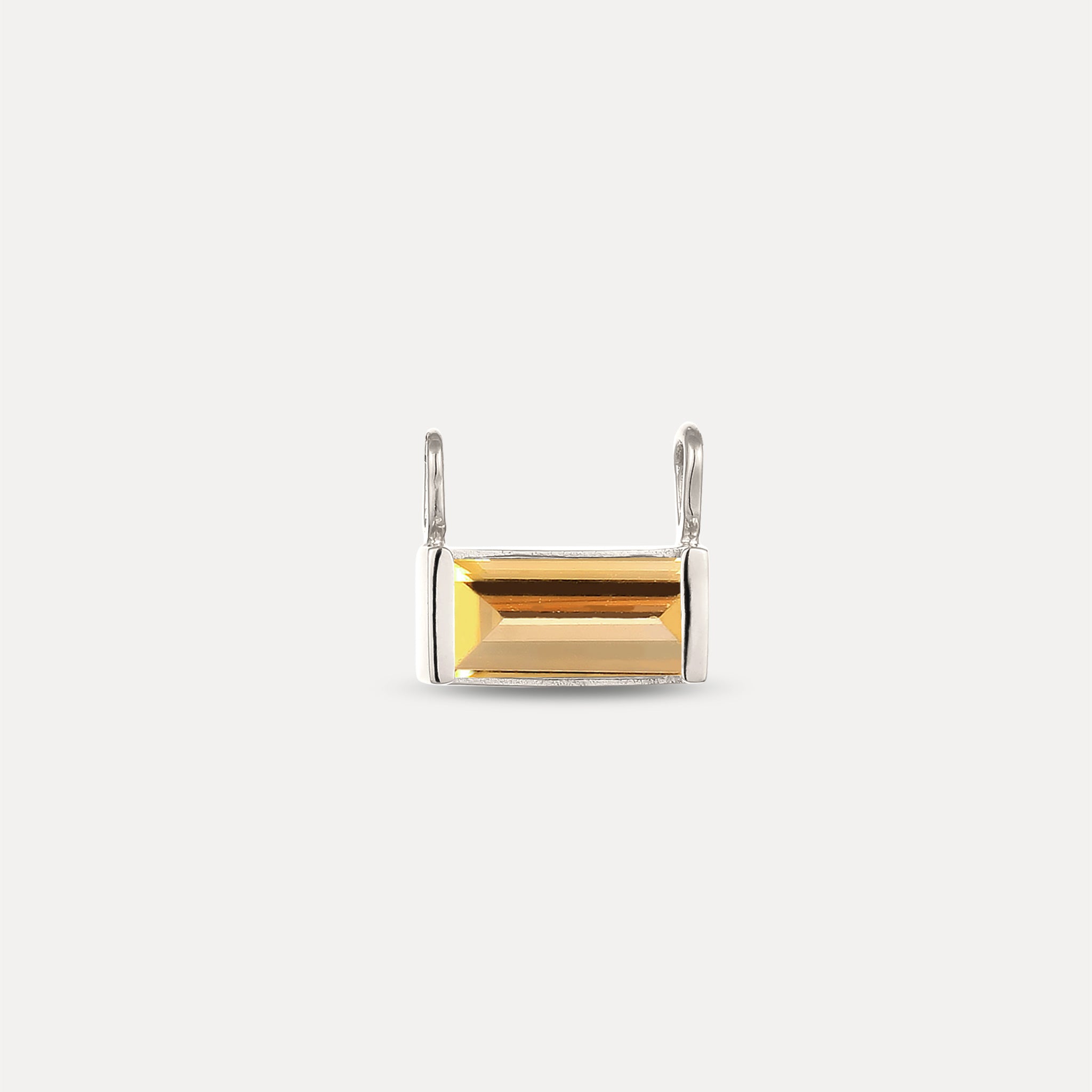 Stilnest Balance Baguette Anhänger Citrin Gold Vermeil