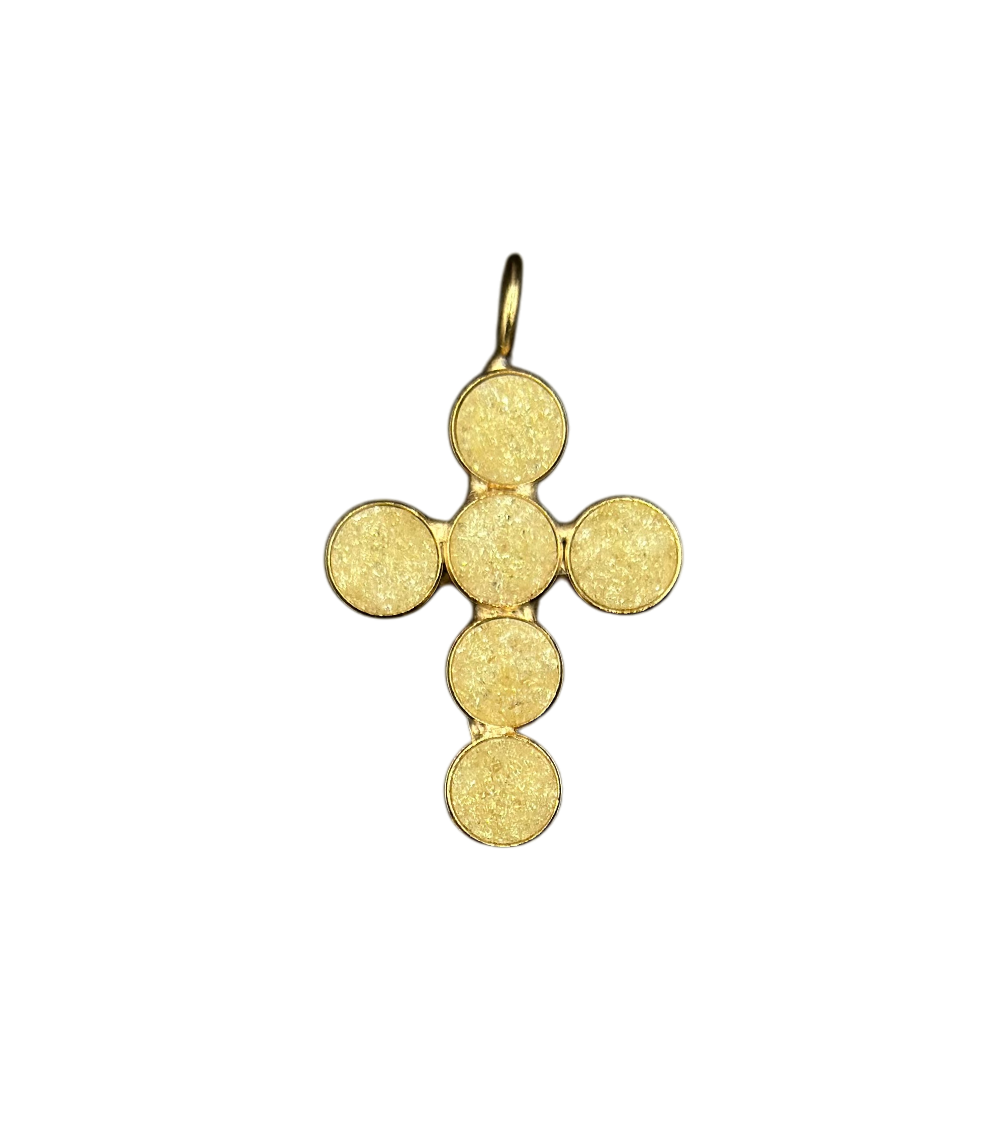 Alevá Bijoux Croci Tonda Sparkle Kreuz Anhänger Gold 3,5 cm