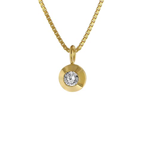 trendor Halsketten 75042 Gold Anhänger Zirkonia Kette 42 cm