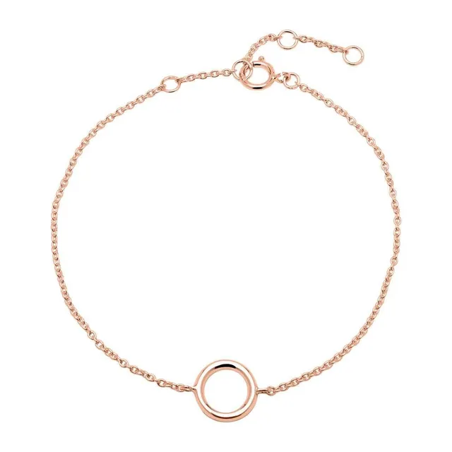 JEWLIX ID Kreis Armband 925er Silber rosévergoldet