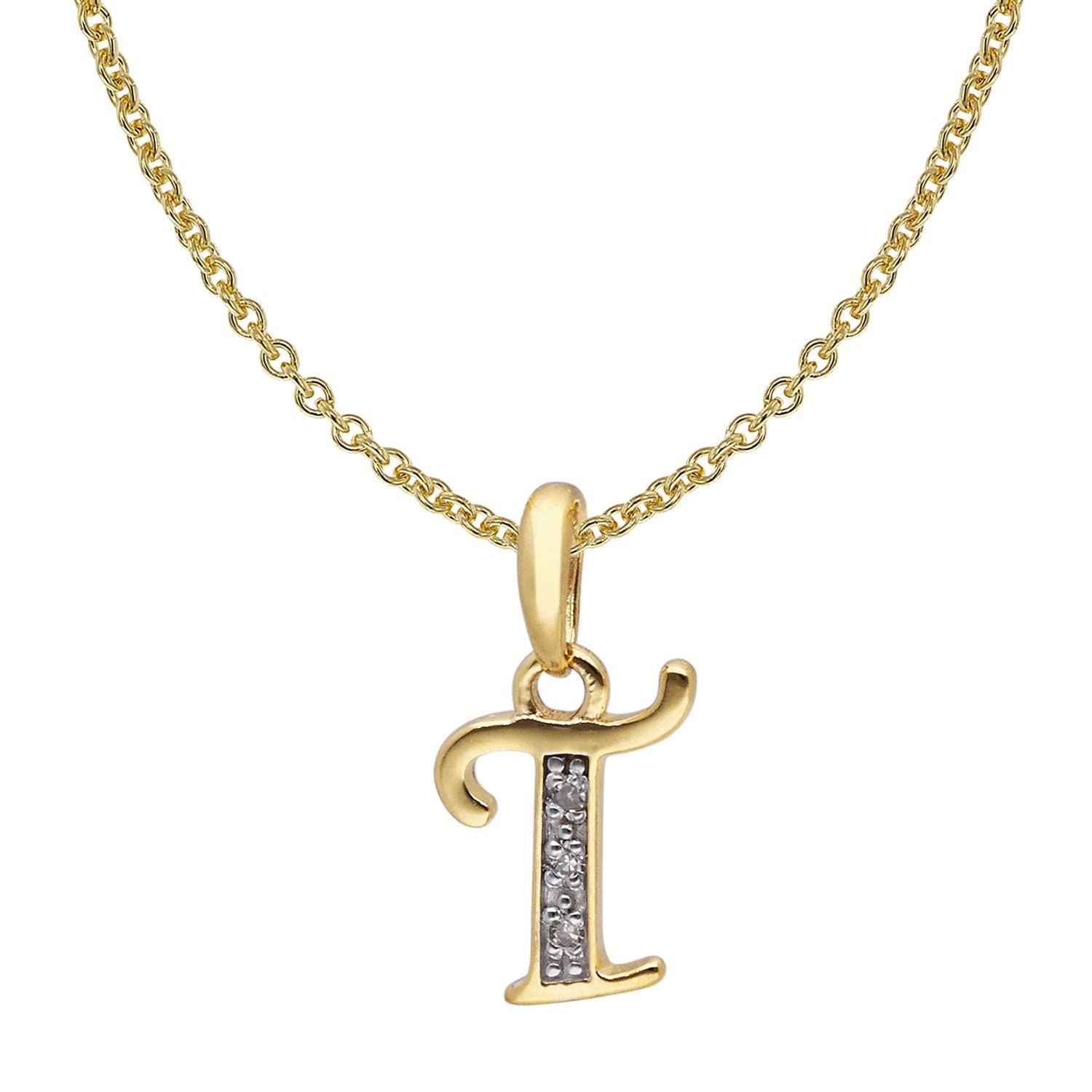 trendor Halsketten Buchstabe T Gold 333 Kette 38 cm