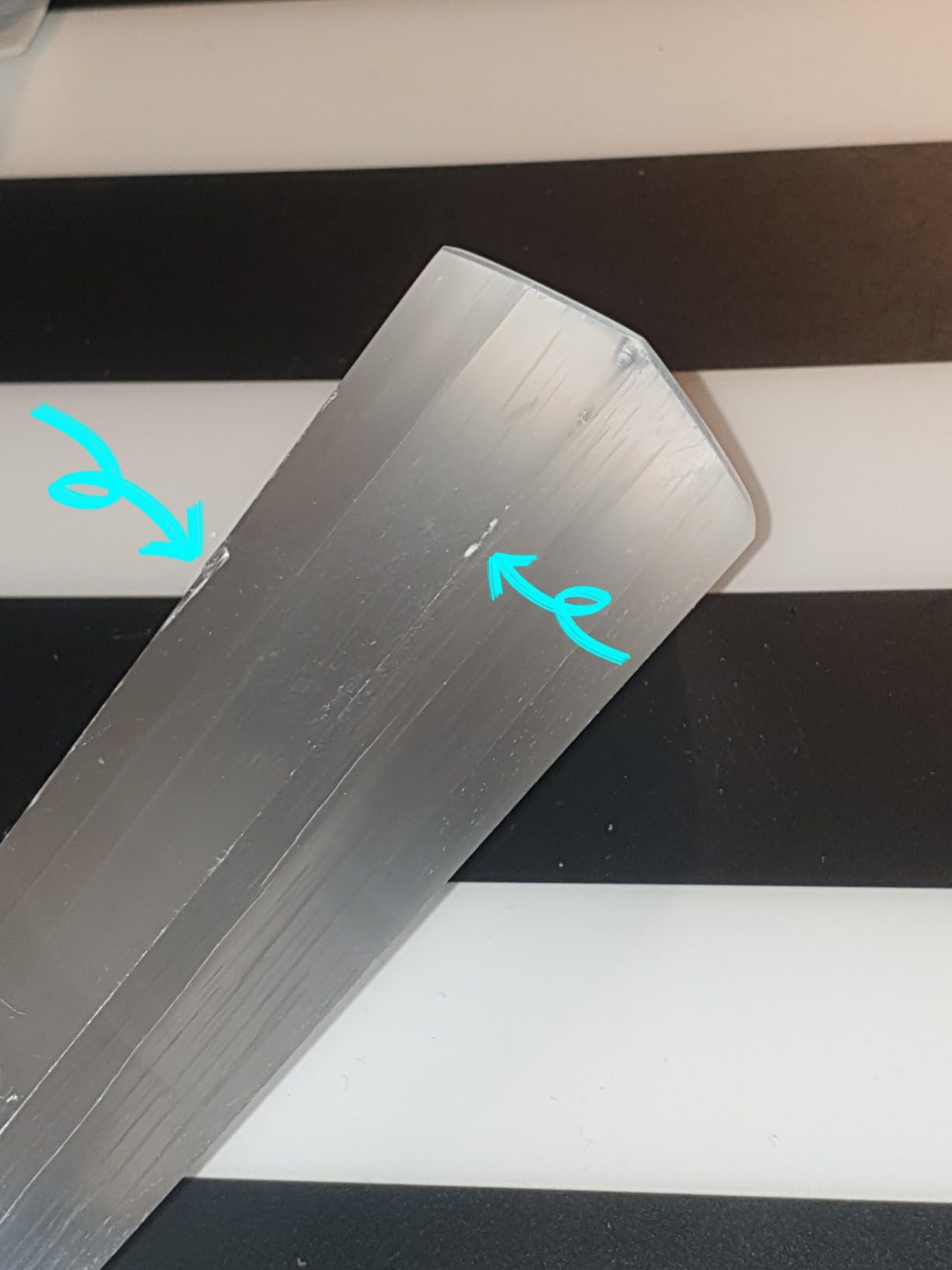 NKlaus Healing Crystals Selenit Obelisk Turm 14 cm Heilstein sechseckig