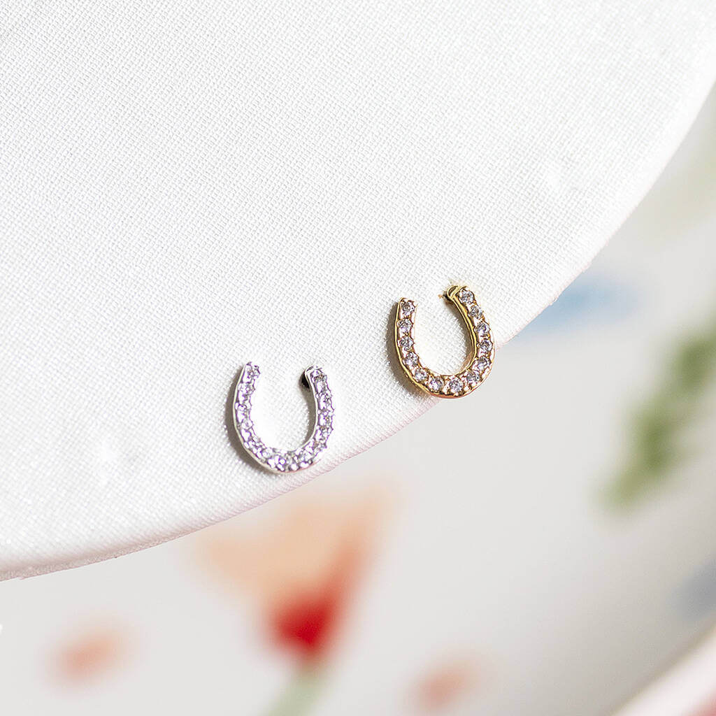 Joy by Corrine Smith Hufeisen Kristall Ohrstecker Gold