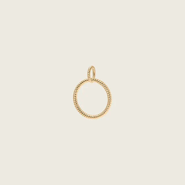 Stilnest Snake Tail Circle Anhänger 585 Gold 14k Massivgold