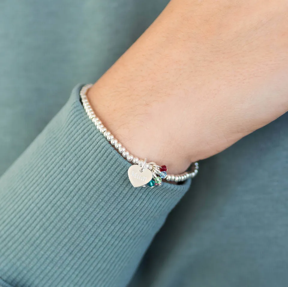Joy by Corrine Smith Silver Heart Armband silber Geburtsstein