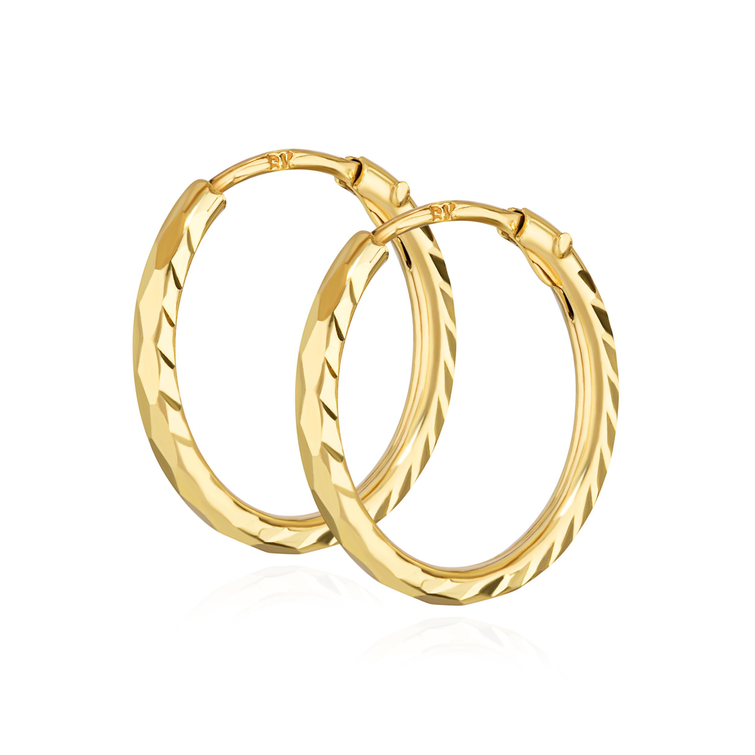 NKlaus Paar Creolen 333 Gelbgold Ohrringe 1,1 mm Gelbgold