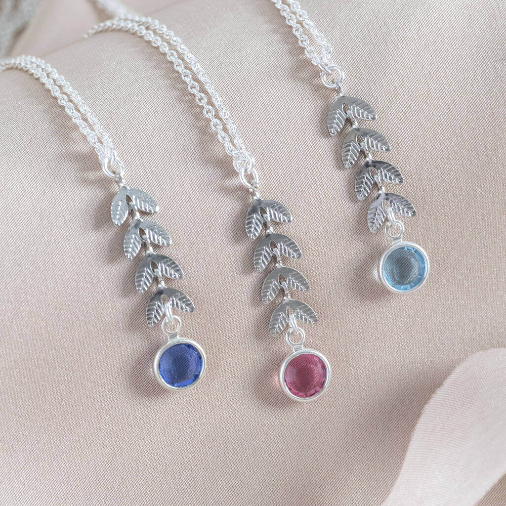 Joy by Corrine Smith Silver Leaf Chain Halskette Silber Geburtsstein
