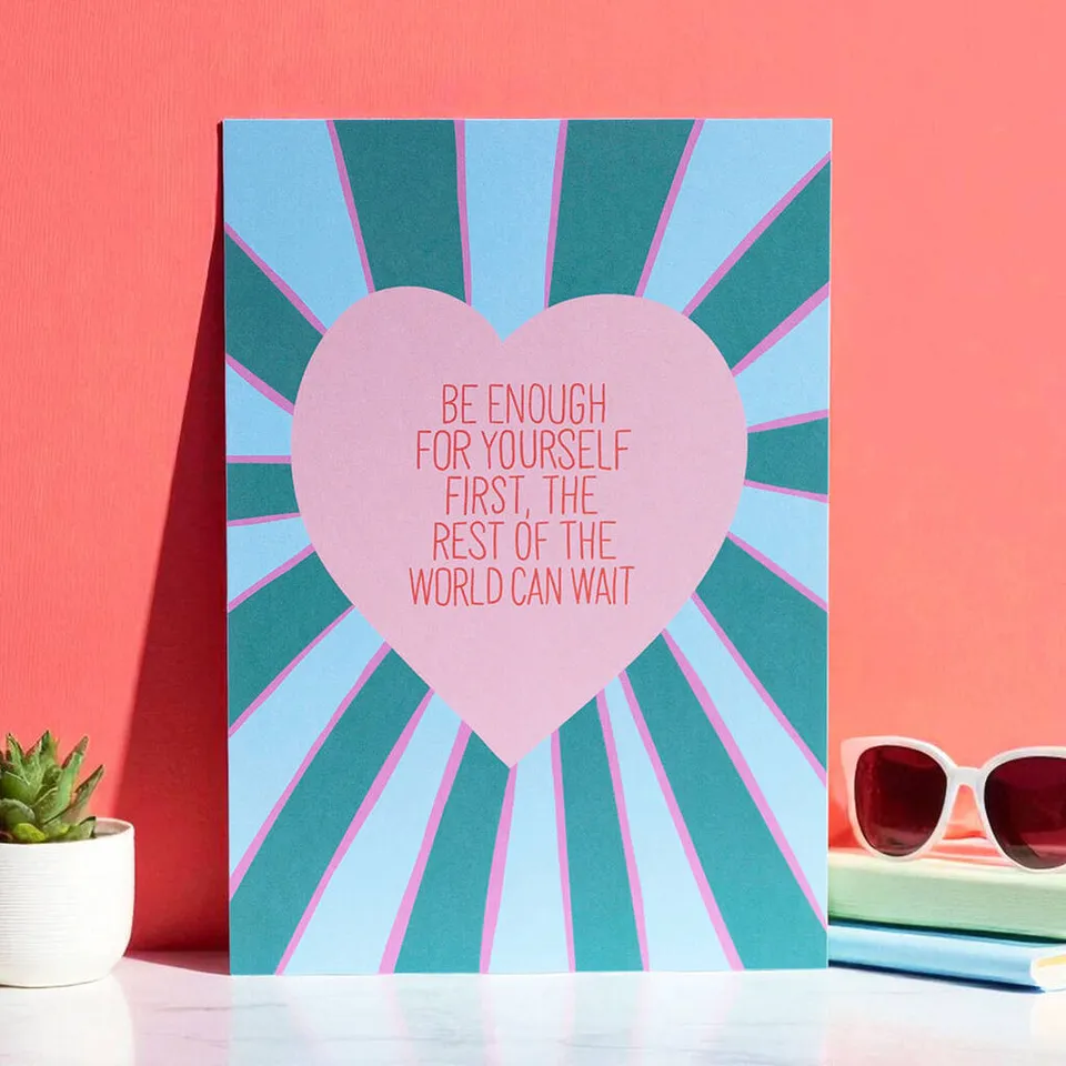 Joy Be Enough For Yourself A5 Kunstdruck Herz