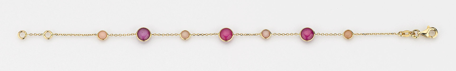 Eugen Rühle Armband Rubin Rosaopal 585 Gelbgold Cabochon