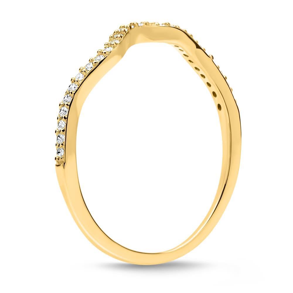 JEWLIX SR0383-G Ring 925 Silber Zirkonia geschwungen