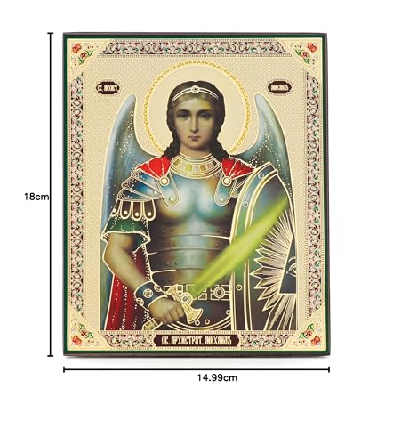NKlaus Religious Icons Ikone Erzengel Michael Holz 15x18cm
