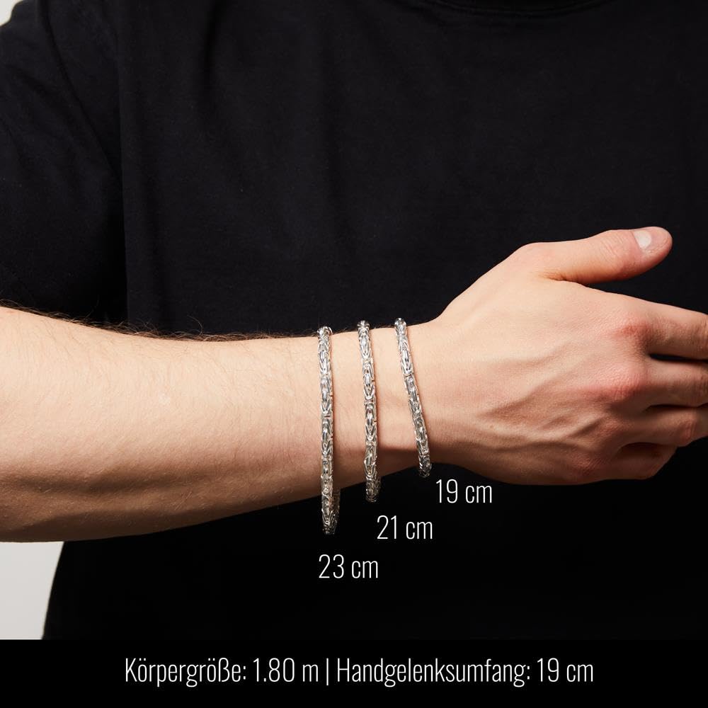 JEWLIX Königsarmband 5mm Armband Silber 23 cm Herren