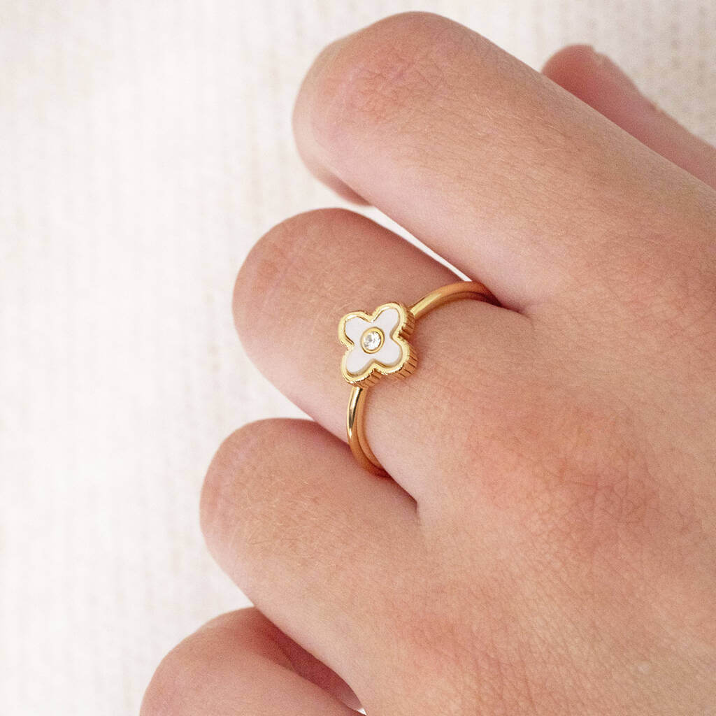 Joy by Corrine Smith Mother of Pearl Ring Gold Blume