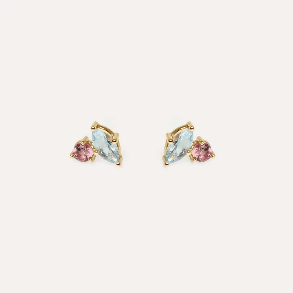 Stilnest Joy Ohrstecker Ohrringe 585 Gold Aquamarin