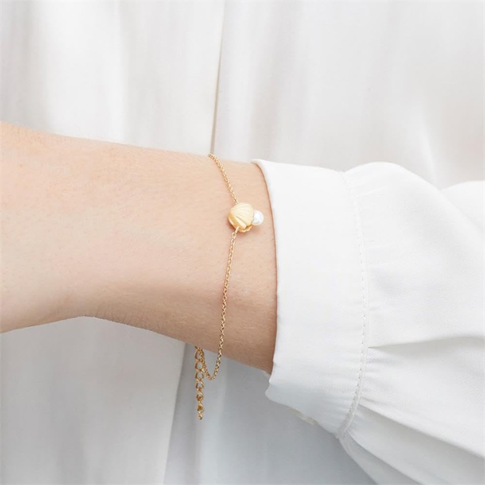 JEWLIX ID Muschel Armband Silber vergoldet Perle
