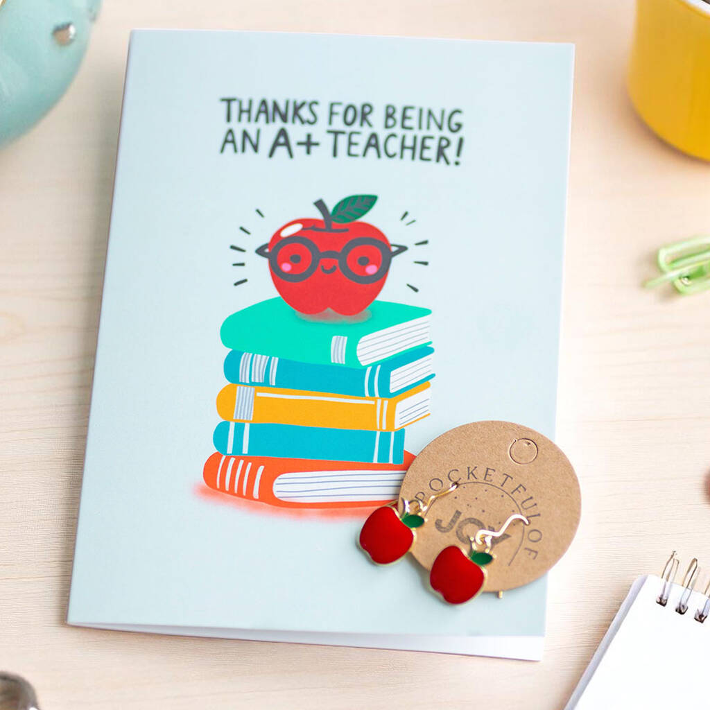 JOY by Corrine Smith Apfel Ohrringe Rot Gold mit Karte A6