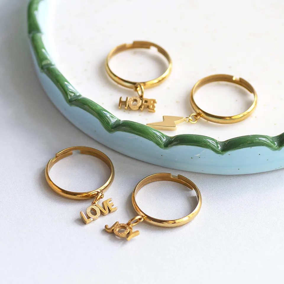 Joy by Corrine Smith Stapelringe Gold Love Hope Joy Power 4er