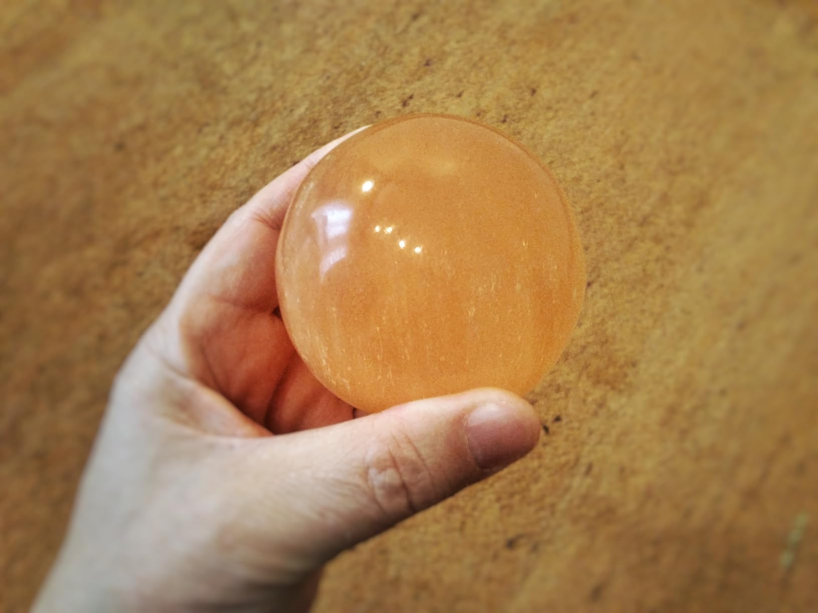 NKlaus Healing Crystals Selenit-Kugel 8cm Orange 580g