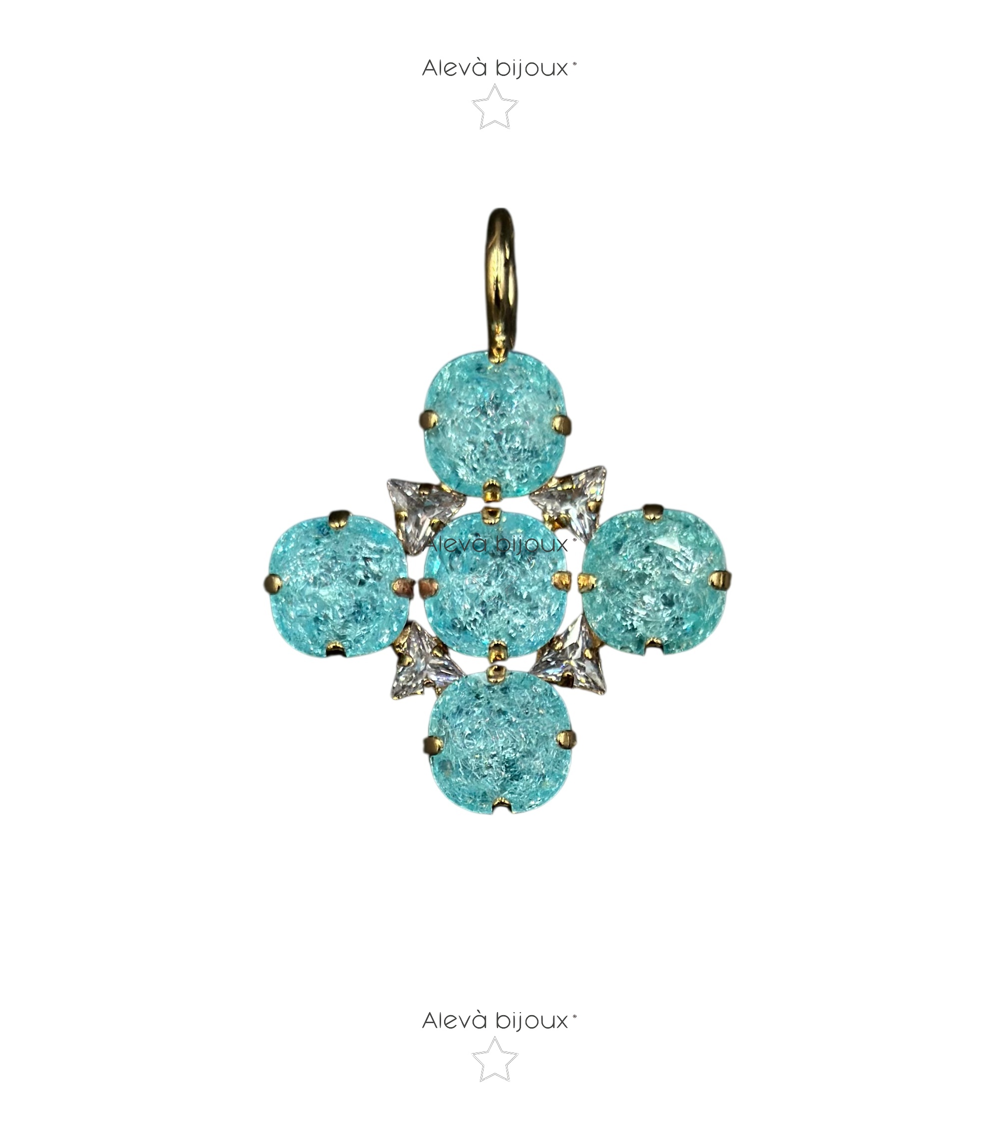 Alevá Bijoux Fiore Sparkle Anhänger Gold 4x4 cm