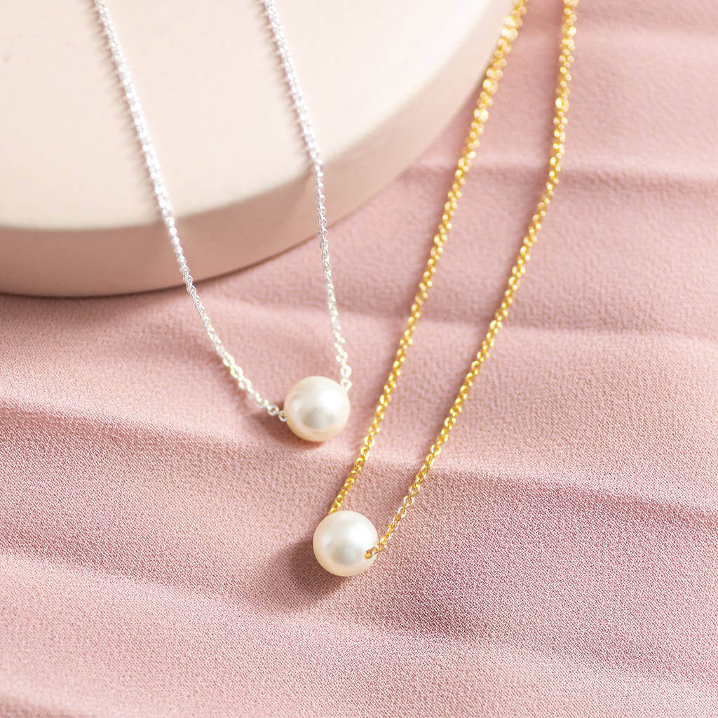 Joy by Corrine Smith Floating Pearl Halskette Perle Gold Silber