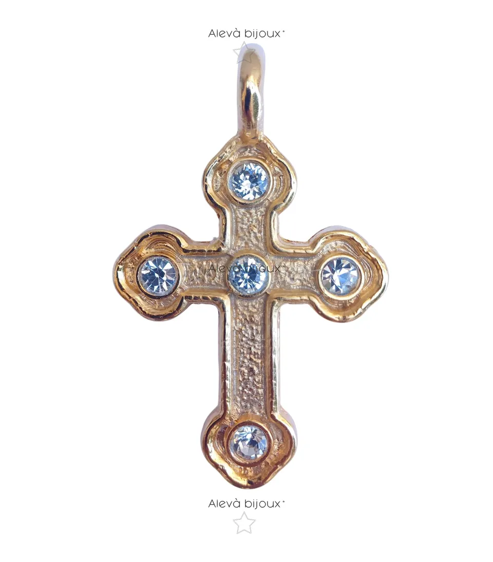 Alevá Bijoux Croci Anhänger Paros Kreuz Gold